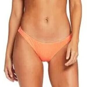 Vitamin A Luciana Striped EcoRib Reversible Bikini Swim Bottom Day Glow 12 NEW